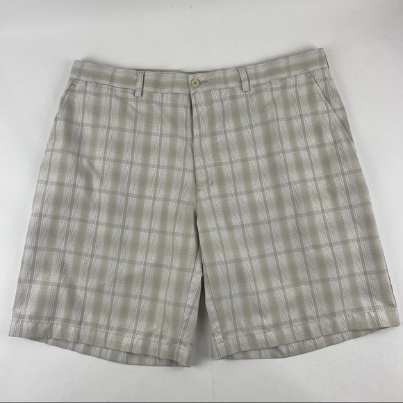 PGA Shorts Mens Size 38 Tank Plaid Flat Front Golf - Picture 1 of 9